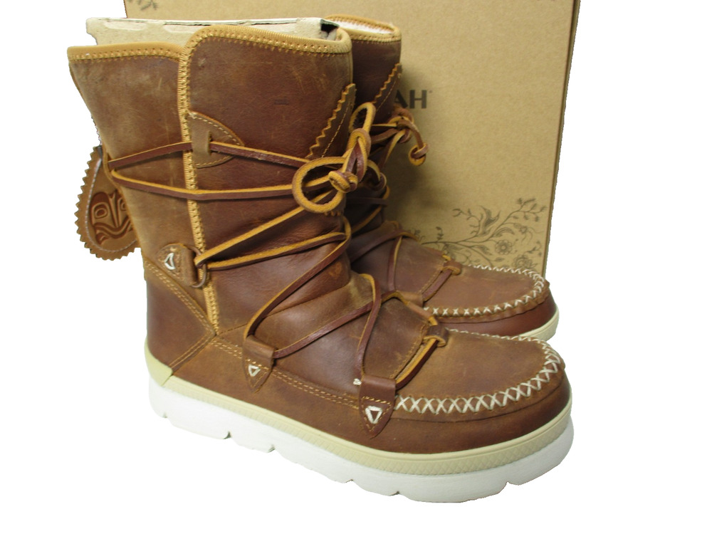 Manitobah Footwear Pacific Half Winter Boots Oak Brown Womens Sz 7